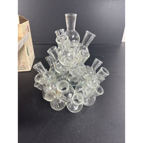 VTG “The Original” Floral Seven And Floral Design Glass Flower Arrangement Vases - Picture 1 of 15